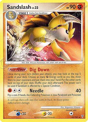 042 / 147 Sandslash LV.32 rara (EN) -NEAR MINT-