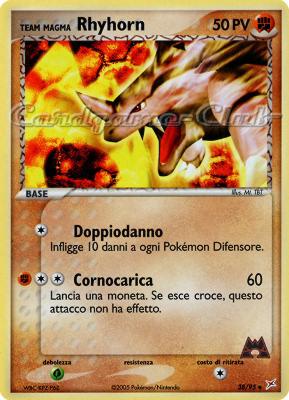 38 / 95 Team Magma Rhyhorn non comune (IT) -NEAR MINT-