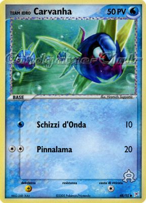 48 / 95 Team Idro Carvanha 50 HP comune (IT) -NEAR MINT-