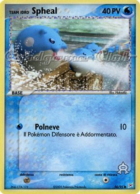 56 / 95 Team Idro Spheal 40 HP comune (IT) -NEAR MINT-