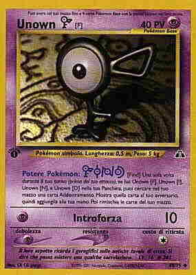48 / 75 Unown F non comune unlimited (IT) -NEAR MINT-