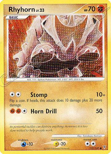 122 / 147 Rhyhorn LV.23 comune (EN) -NEAR MINT-