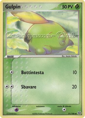 051 / 106 Gulpin comune (IT) -NEAR MINT-