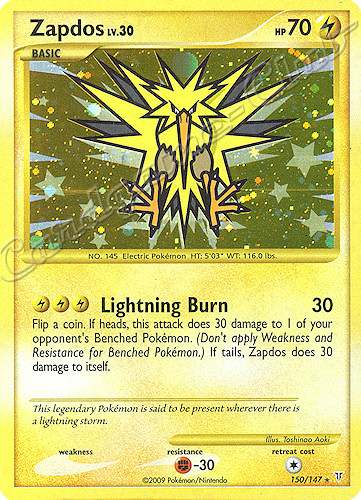 150 / 147 Zapdos LV.30 rara parallela foil (EN) -NEAR MINT-