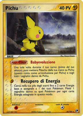 020 / 100 Pichu rara (IT) -NEAR MINT-