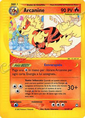 002 / 147 Arcanine rara (IT) -NEAR MINT-