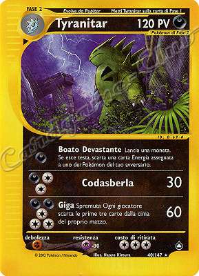 040 / 147 Tyranitar rara (IT) -NEAR MINT-