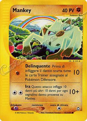 092 / 147 Mankey comune (IT) -NEAR MINT-