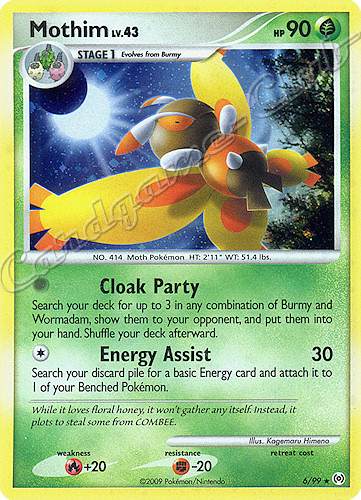 06 / 99 Mothim LV.43 rara foil (EN) -NEAR MINT-