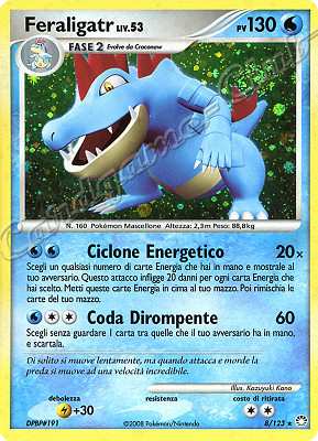 008 / 123 Feraligatr LIV.53 rara foil (IT) -NEAR MINT-