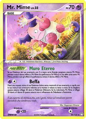 030 / 123 Mr. Mime LIV.33 rara (IT) -NEAR MINT-