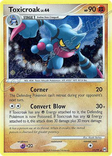 11 / 99 Toxicroak LV.44 rara foil (EN) -NEAR MINT-
