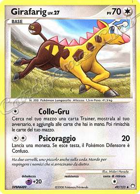 049 / 123 Girafarig LIV.27 non comune (IT) -NEAR MINT-