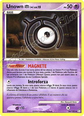 066 / 123 Unown M LIV.15 non comune (IT) -NEAR MINT-