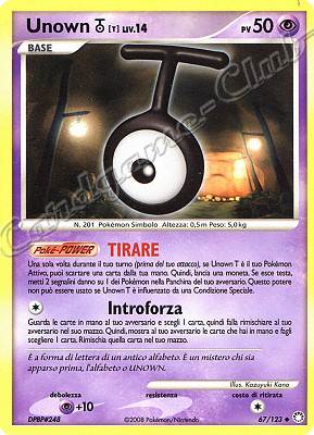 067 / 123 Unown T LIV.14 non comune (IT) -NEAR MINT-