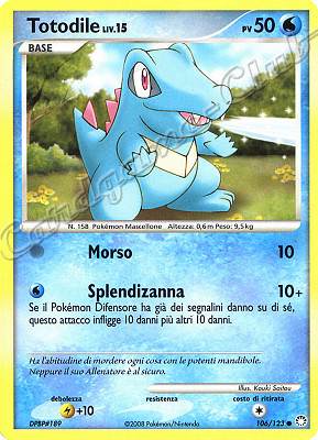 106 / 123 Totodile LIV.15 comune (IT) -NEAR MINT-