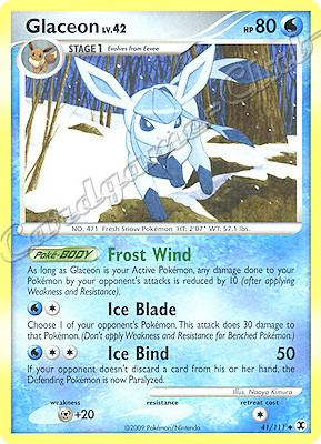 041 / 111 Glaceon LV.42 non comune (EN) -NEAR MINT-