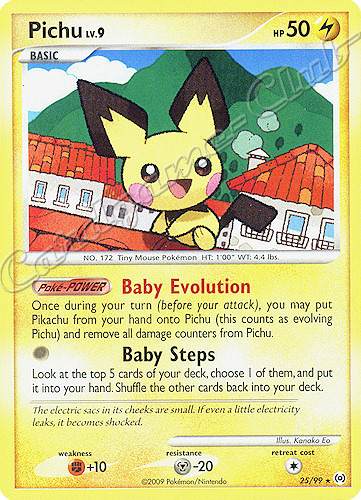 25 / 99 Pichu LV.9 rara (EN) -NEAR MINT-