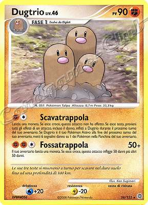 024 / 132 Dugtrio LIV.46 rara (IT) -NEAR MINT-