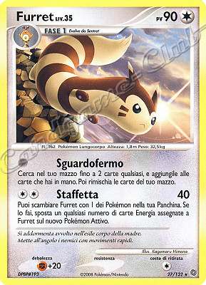 027 / 132 Furret LIV.35 rara (IT) -NEAR MINT-