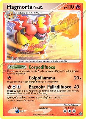 031 / 132 Magmortar LIV.52 rara (IT) -NEAR MINT-