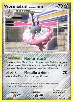 043 / 132 Wormadam Manto Scarti LIV.38 rara (IT) -NEAR MINT-