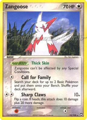 025 / 108 Zangoose rara (EN) -NEAR MINT-