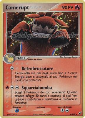 004 / 107 Camerupt rara foil (IT) -NEAR MINT-