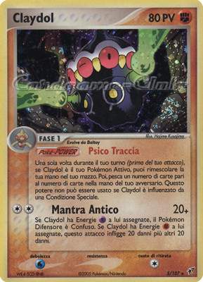005 / 107 Claydol rara foil (IT) -NEAR MINT-