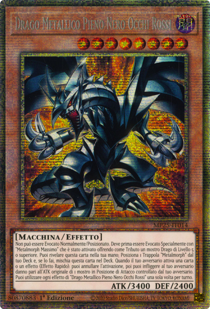 MP25-IT014 Drago Metallico Pieno Nero Occhi Rossi Rara Starlight 1a Edizione (IT) -NEAR MINT-