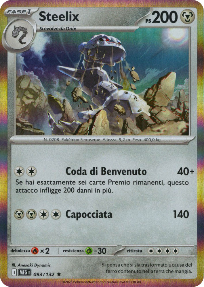 093 / 132 Steelix Rara foil (IT) -NEAR MINT-