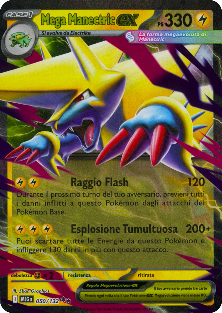 050 / 132 Mega Manectric ex Rara ex foil (IT) -NEAR MINT-