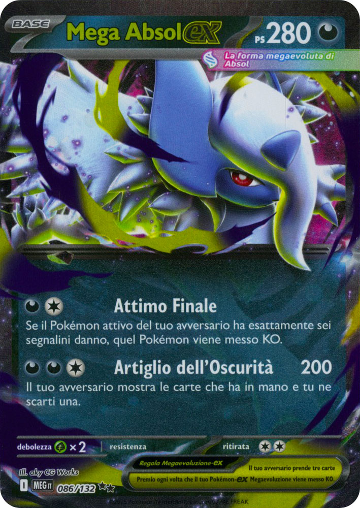 086 / 132 Mega Absol ex Rara ex foil (IT) -NEAR MINT-