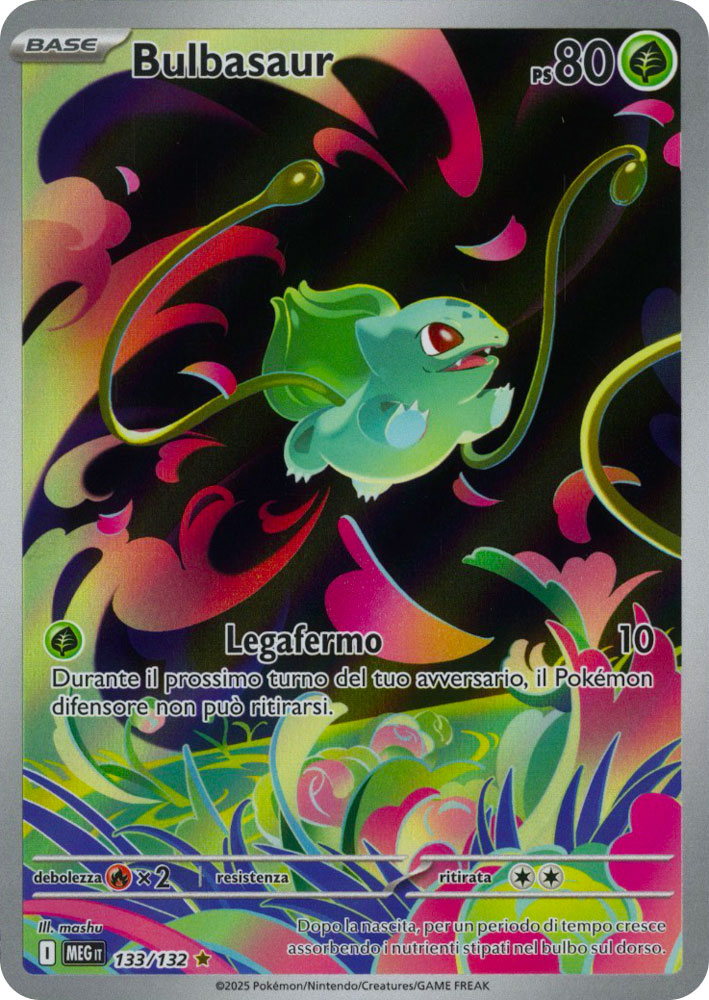 133 / 132 Bulbasaur Rara Segreta foil (IT) -NEAR MINT-