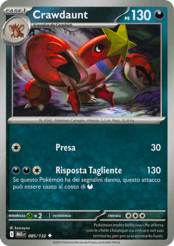 085 / 132 Crawdaunt Non Comune normale (IT) -NEAR MINT-