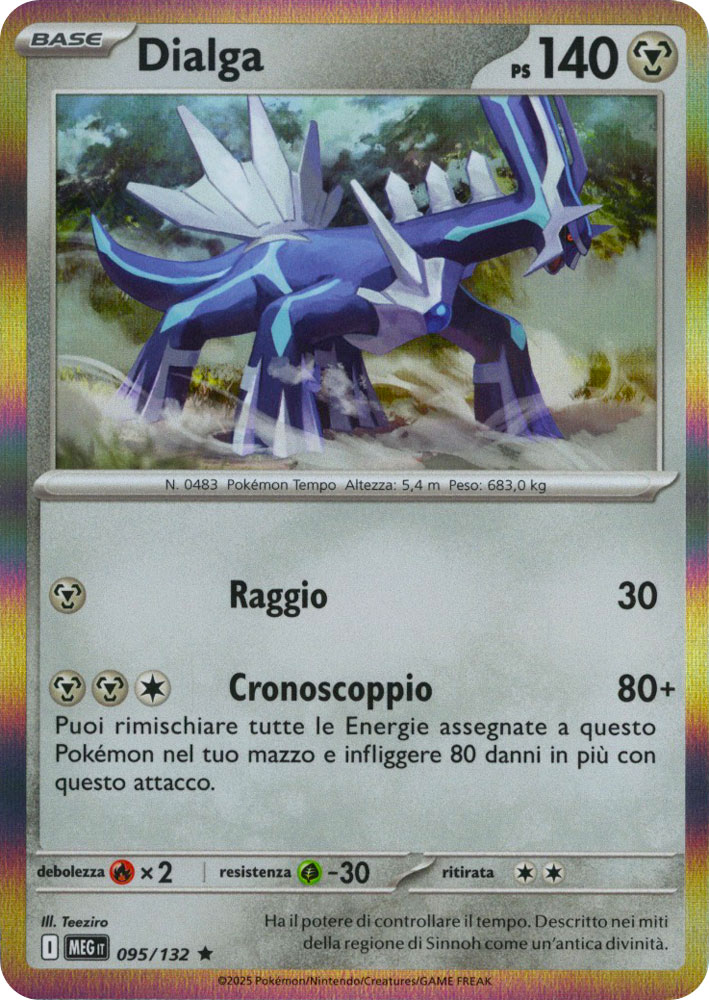 095 / 132 Dialga Rara foil (IT) -NEAR MINT-