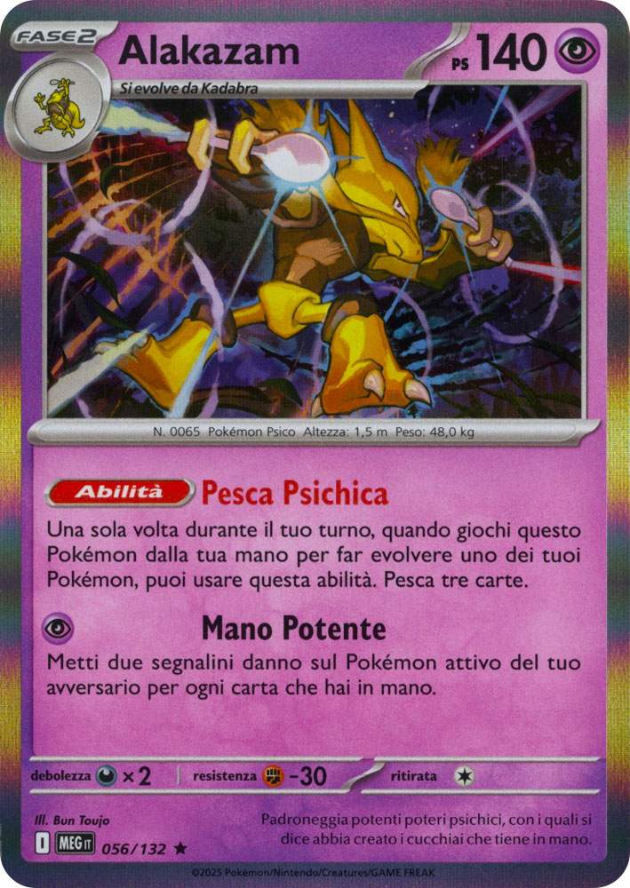 056 / 132 Alakazam Rara foil (IT) -NEAR MINT-