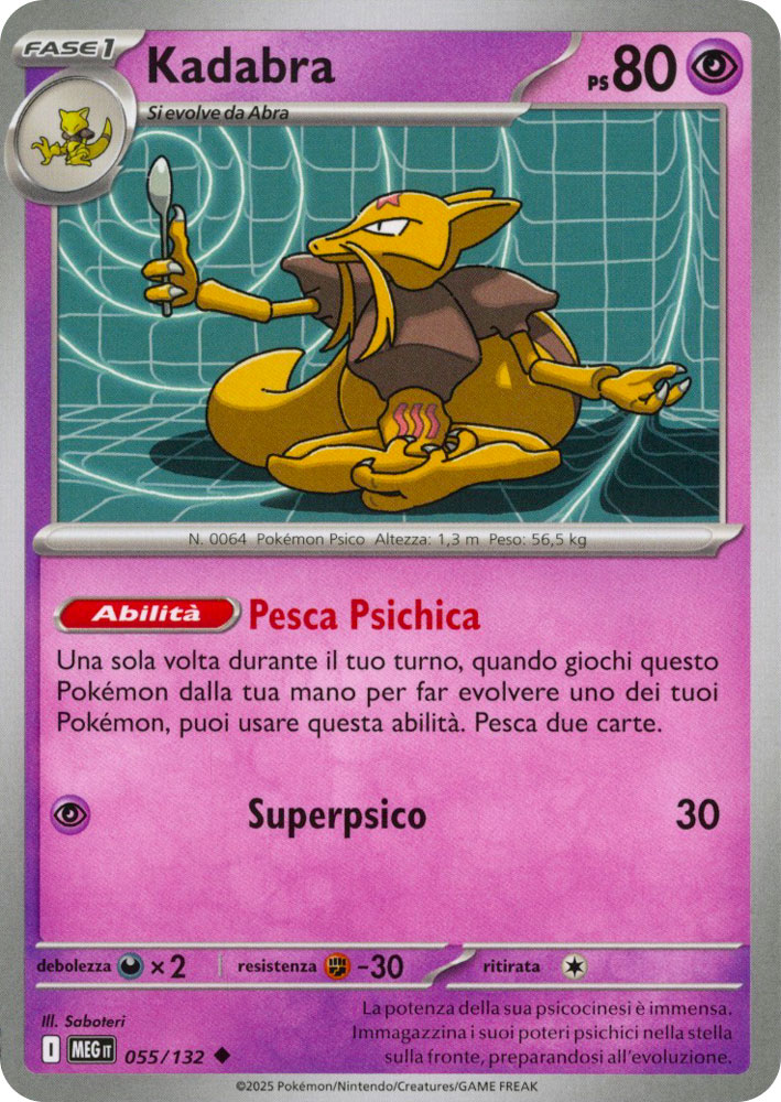 055 / 132 Kadabra Non Comune normale (IT) -NEAR MINT-