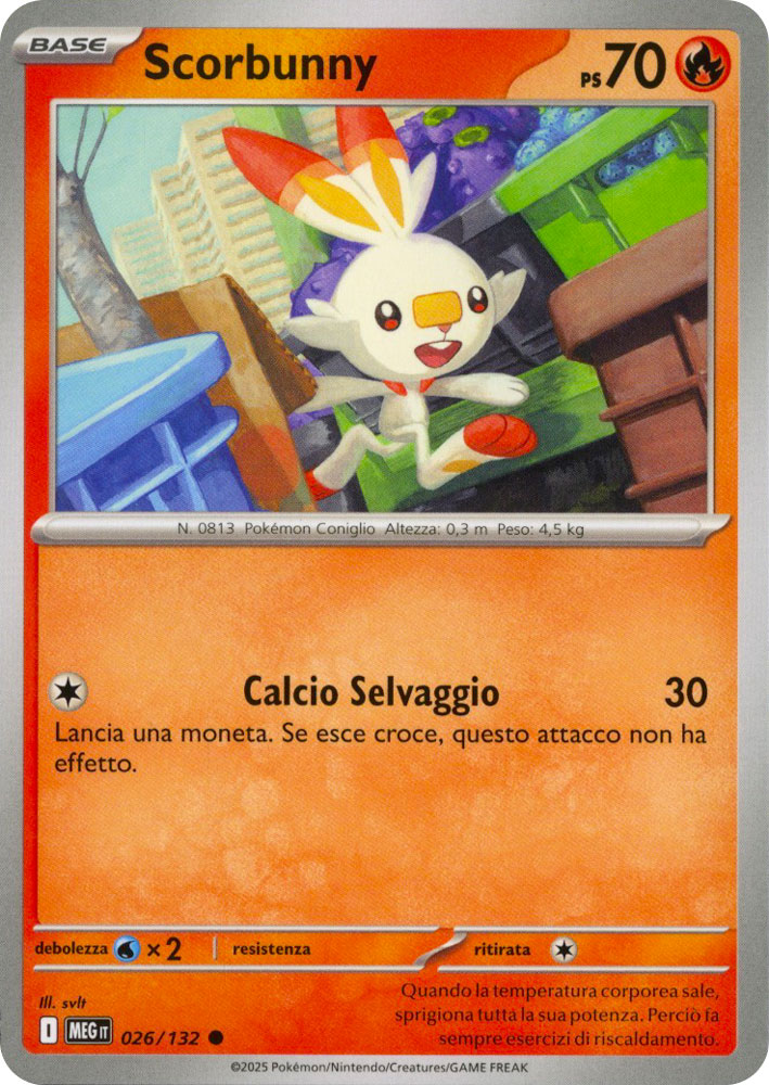 026 / 132 Scorbunny Comune normale (IT) -NEAR MINT-