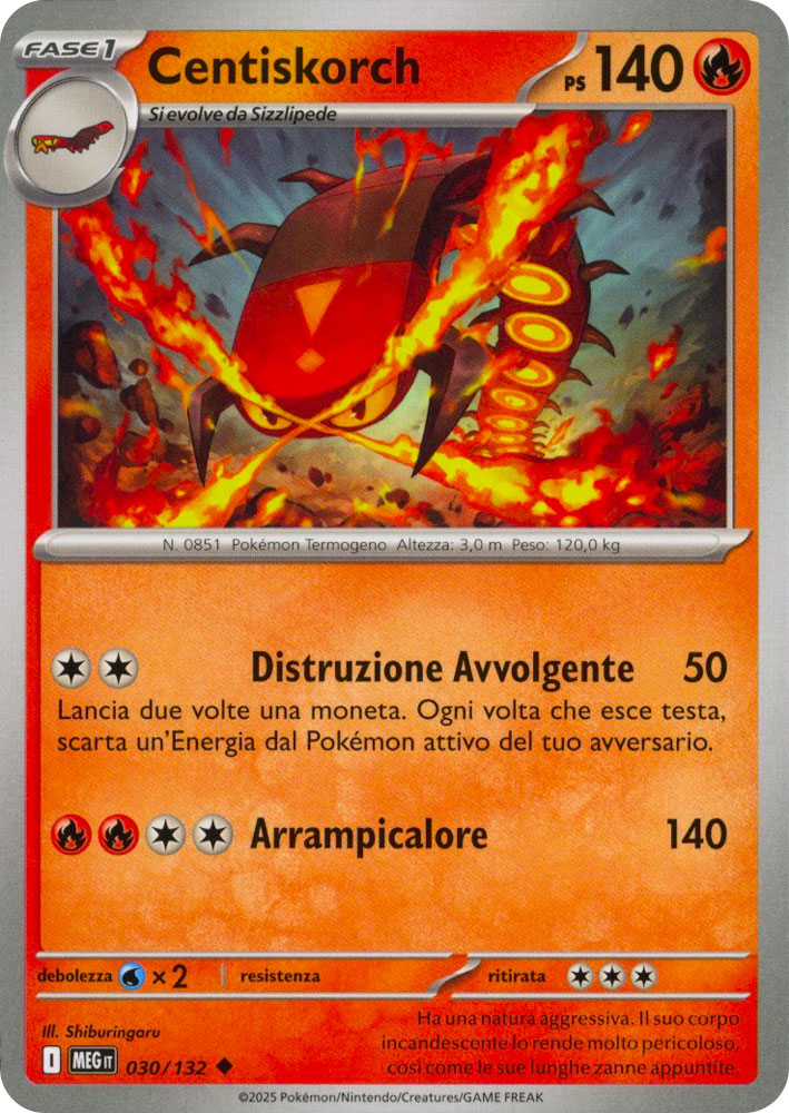 030 / 132 Centiskorch Non Comune normale (IT) -NEAR MINT-