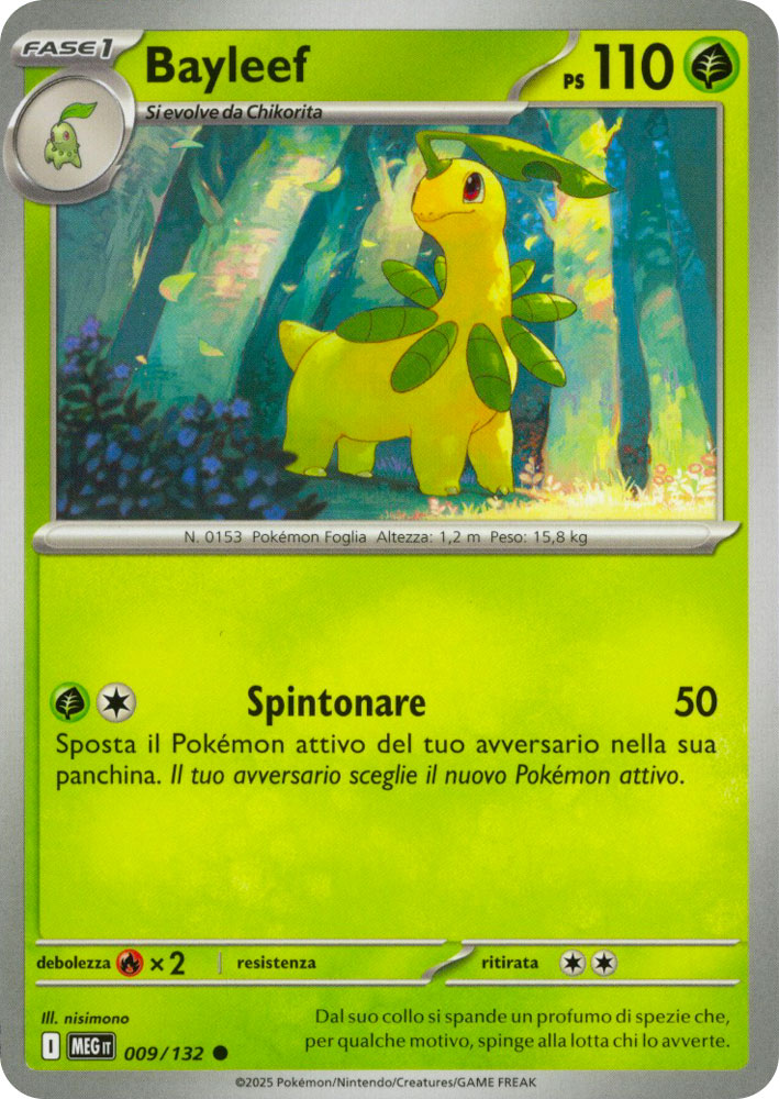 009 / 132 Bayleef Comune normale (IT) -NEAR MINT-