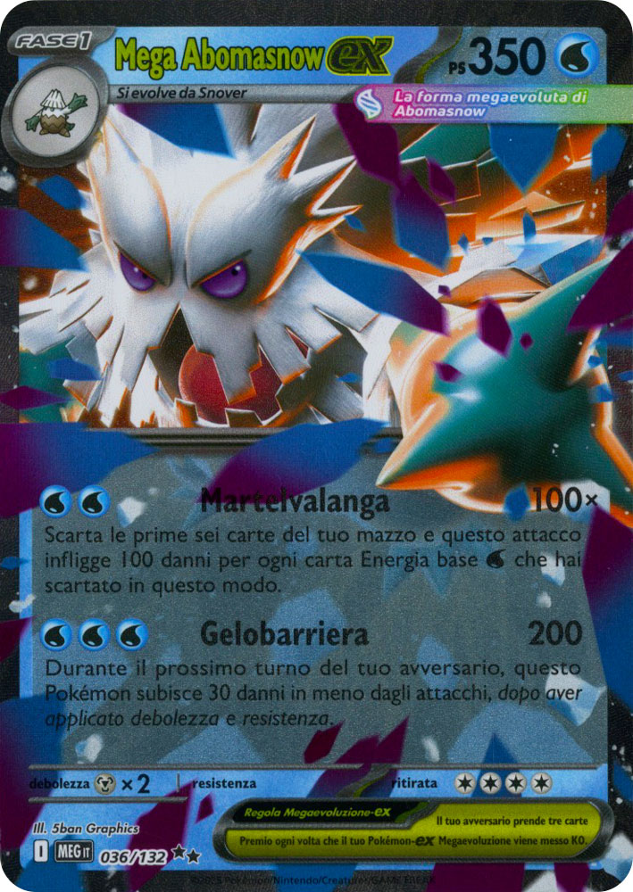 036 / 132 Mega Abomasnow ex Rara ex foil (IT) -NEAR MINT-
