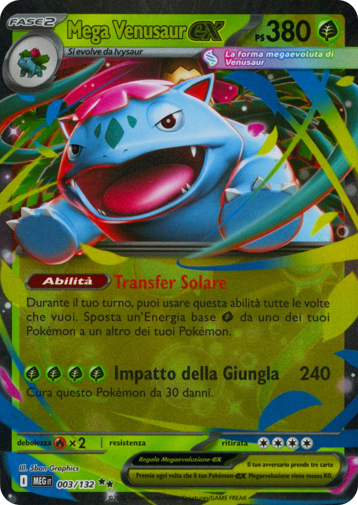 003 / 132 Mega Venusaur ex Rara ex foil (IT) -NEAR MINT-