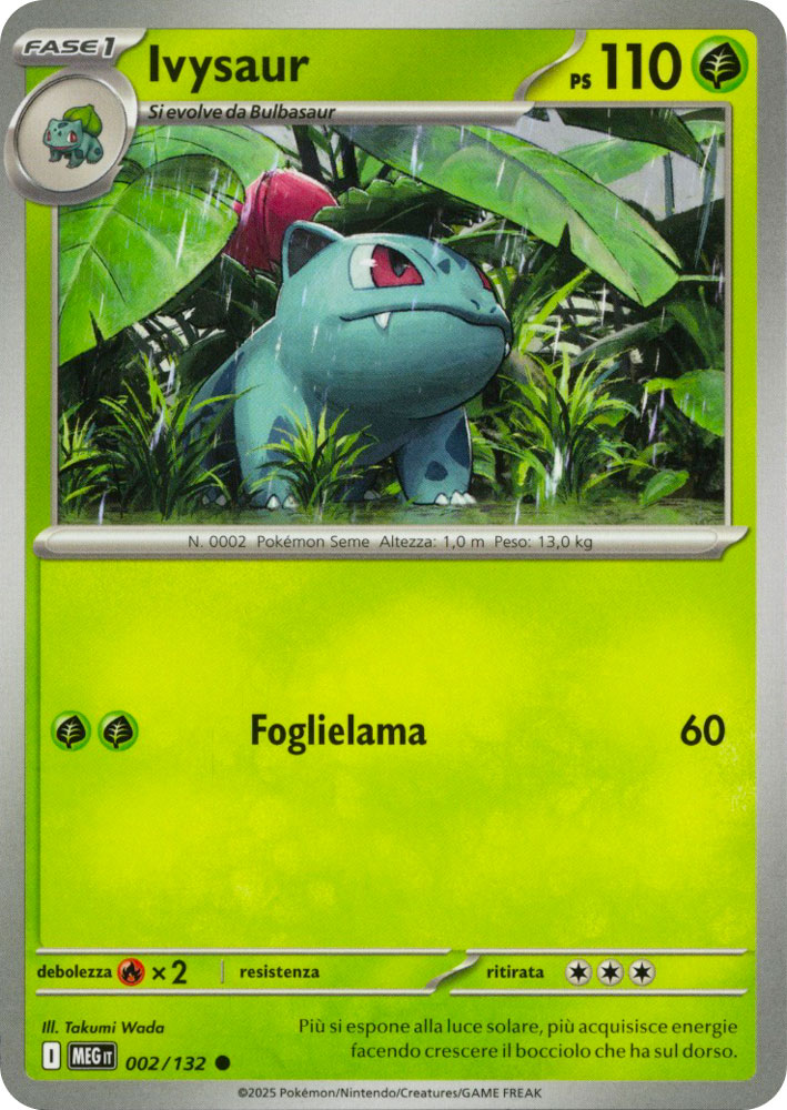 002 / 132 Ivysaur Comune normale (IT) -NEAR MINT-