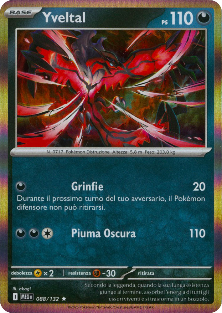 088 / 132 Yveltal Rara foil (IT) -NEAR MINT-
