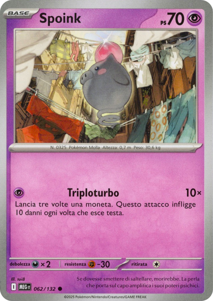 062 / 132 Spoink Comune normale (IT) -NEAR MINT-