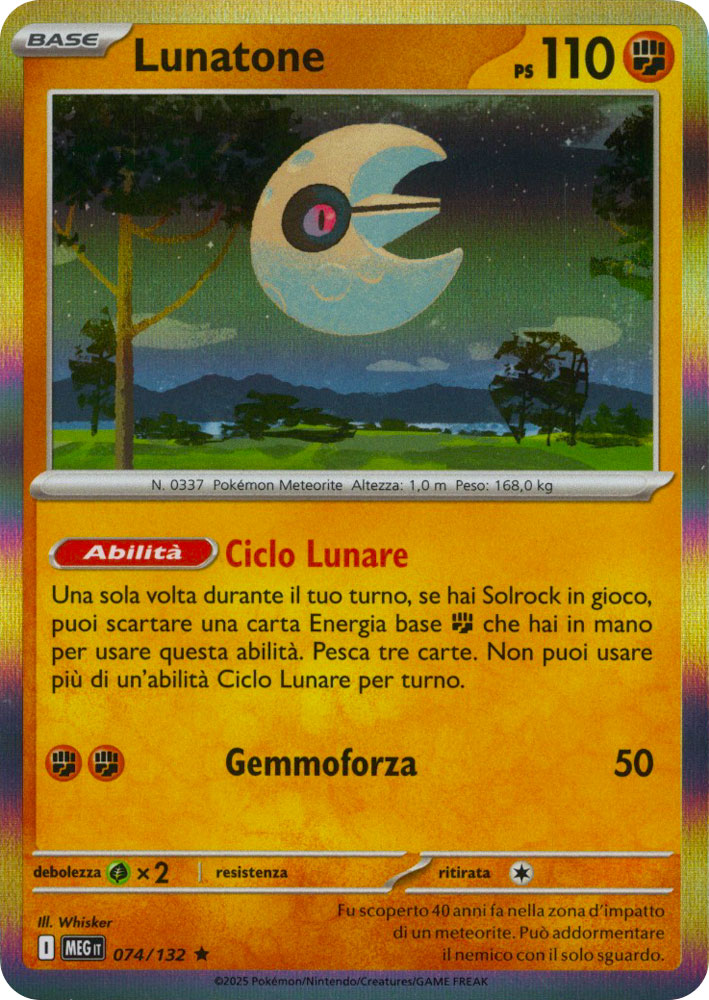 074 / 132 Lunatone Rara foil (IT) -NEAR MINT-