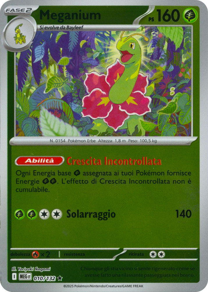 010 / 132 Meganium Rara foil reverse (IT) -NEAR MINT-
