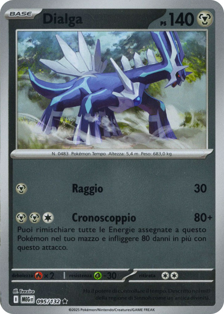 095 / 132 Dialga Rara foil reverse (IT) -NEAR MINT-