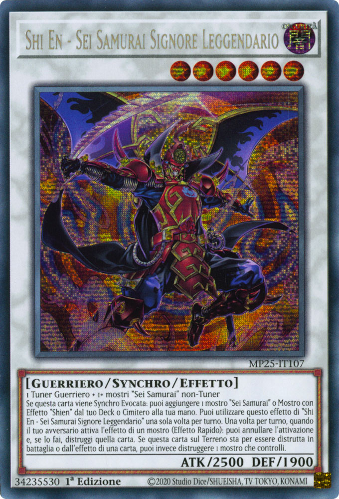 MP25-IT107 Shi En - Sei Samurai Signore Leggendario Rara Segreta 1a Edizione (IT) -NEAR MINT-